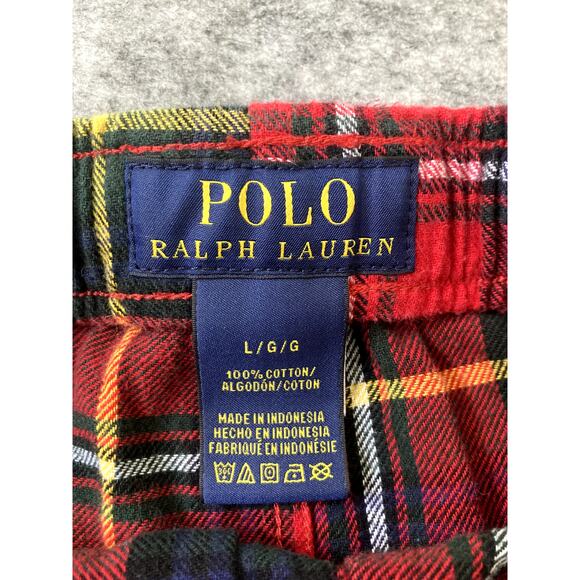 Copied - POLO RALPH LAUREN Pajamas Pants Mens Large Lounge Cotton Red Plaid - Picture 3 of 6